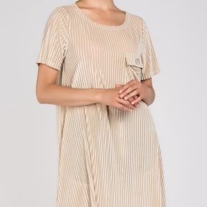 Vanilla velvet tee shirt dress with pocket